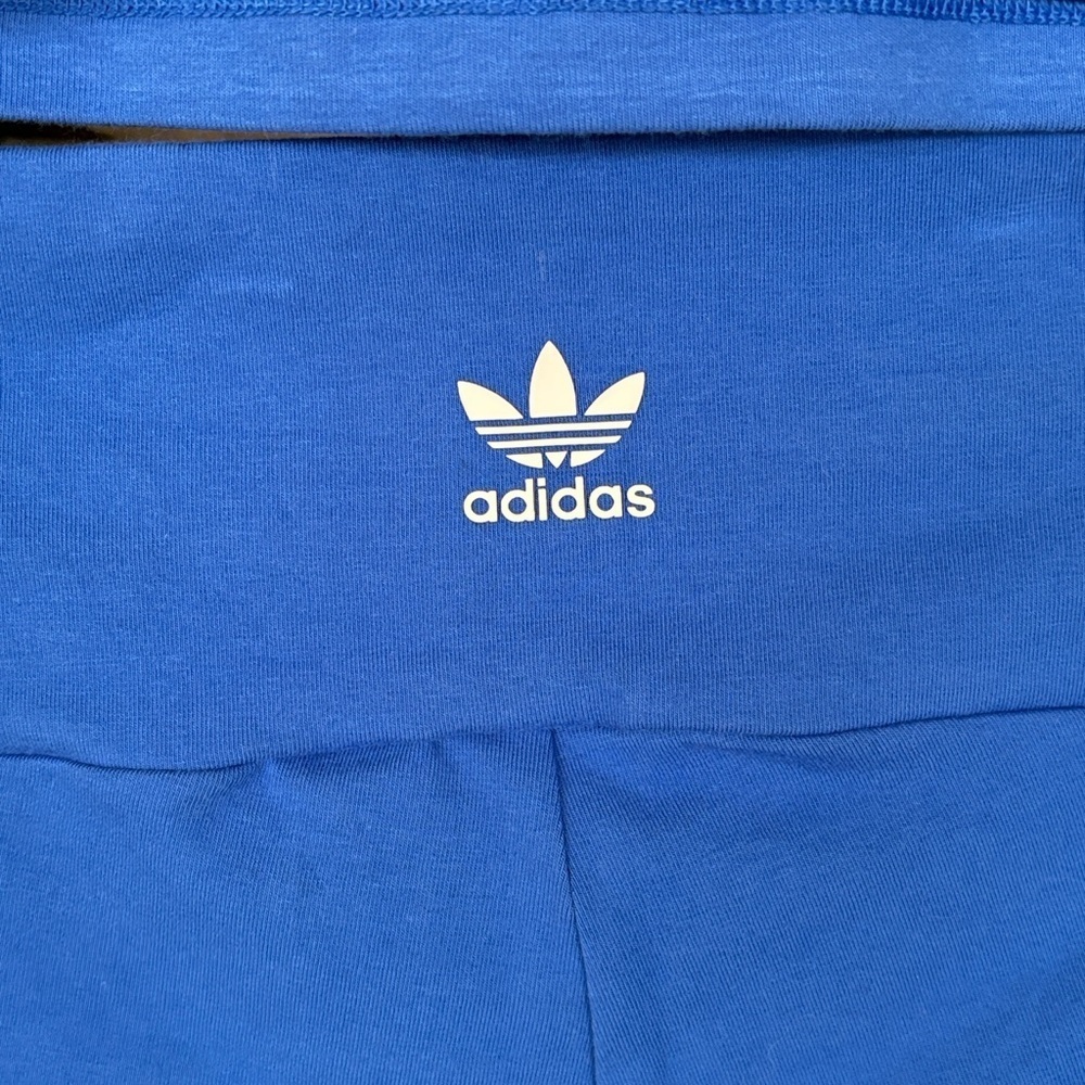 Adidas 2-Piece Blue & White 3-Stripe Racerback Tank Top & Shorts Workout Set - Picture 10 of 14
